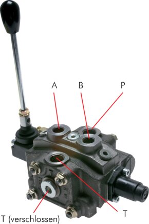 Application examples: Fixed displacement pump with double-acting cylinder and pressureless circulation