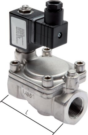 Exemplary representation: 2/2-directional stainless steel solenoid valve (G 3/8" - G 2")